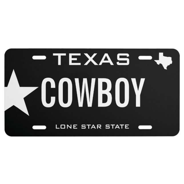 Create Your Own Custom Cowboy License Plate (Front)