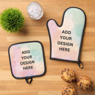 Create your own Custom Customizable personalized Oven Mitt & Pot Holder Set