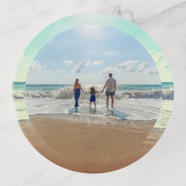 Create Your Own Custom Cute Family Photo Effects Trinket Tray (Front)