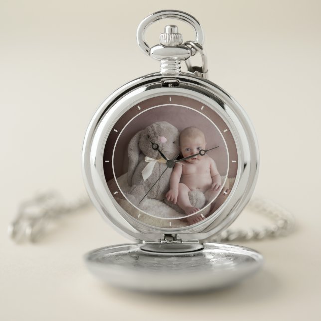 Create Your Own Custom Cute Family Photo Pocket Watch (Inside)
