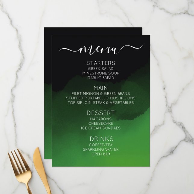 Create Your Own Custom Dark Colorized Ombré  Menu (Front/Back In Situ)