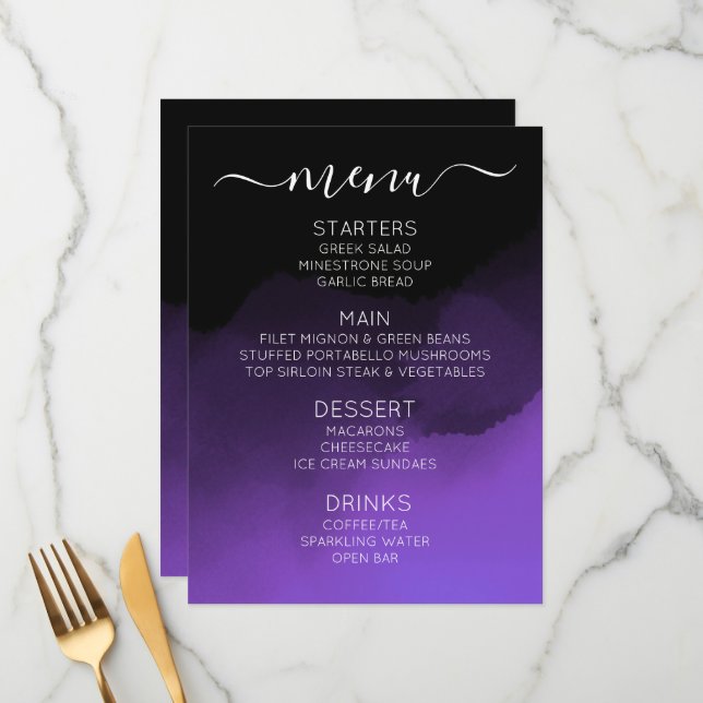 Create Your Own Custom Dark Colorized Ombré  Menu (Front/Back In Situ)