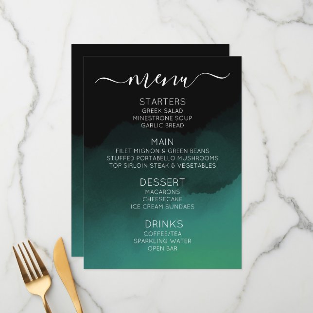 Create Your Own Custom Dark Colorized Ombré  Menu (Front/Back In Situ)