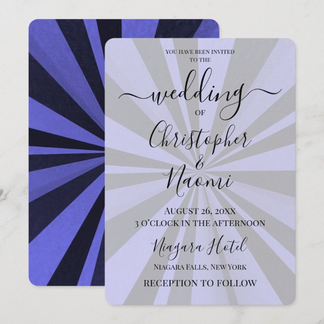 Create Your Own Custom Deep Retro Sunburst Invitation (Front/Back)