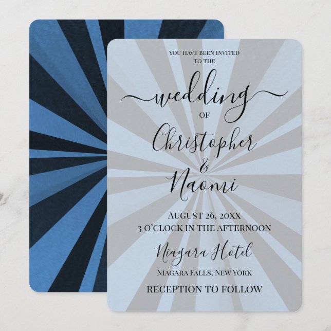 Create Your Own Custom Deep Retro Sunburst Invitation (Front/Back)