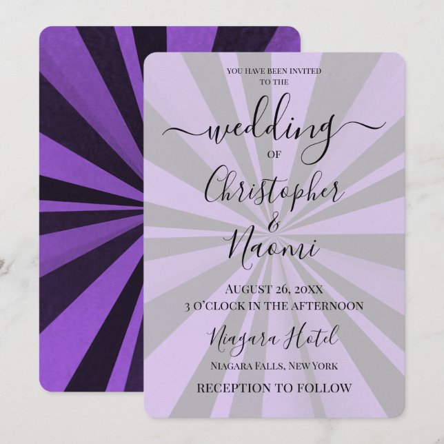 Create Your Own Custom Deep Retro Sunburst Invitation (Front/Back)