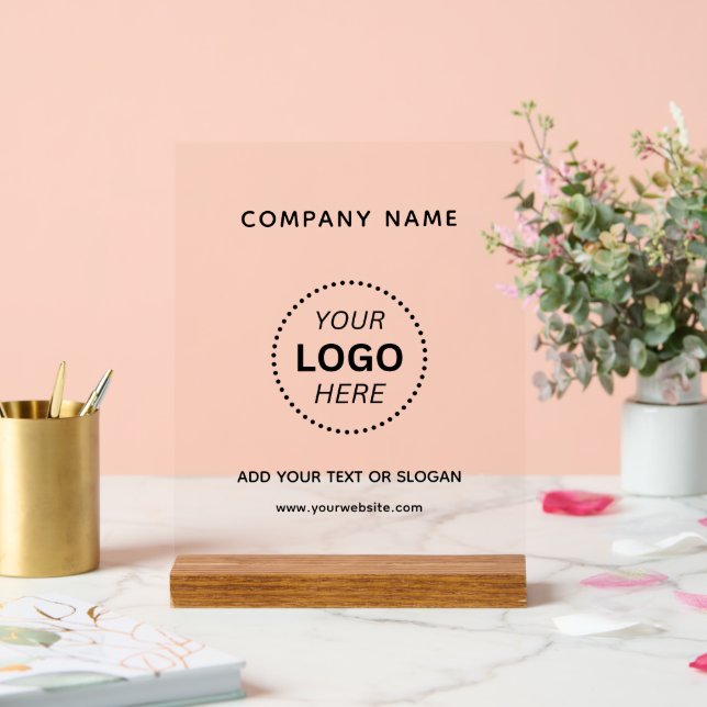 Create Your Own Custom Design Business Logo Text  Acrylic Sign (Wedding)