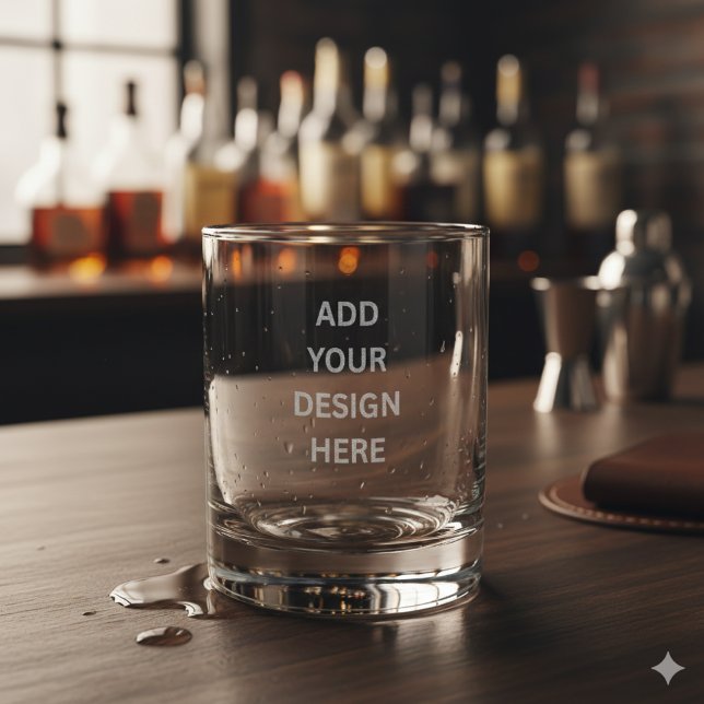 Create Your Own Custom Design Etched Whiskey Rocks Glass (Creator Uploaded)