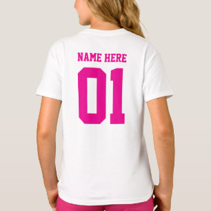 CREATE-YOUR-OWN Custom design Girls Team Number T-Shirt