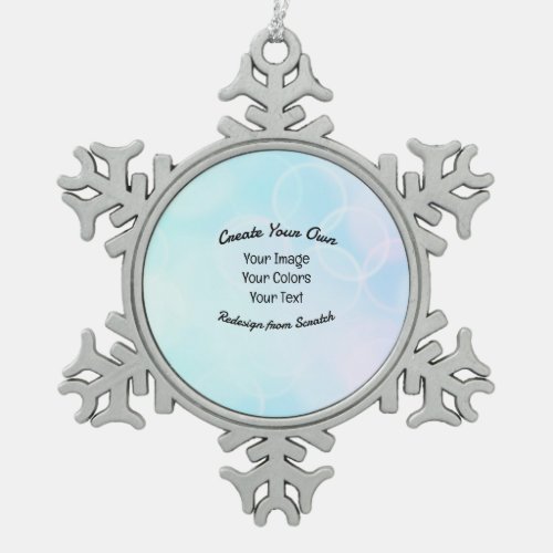 Create Your Own Custom DesignLogo Snowflake Pewter Christmas Ornament