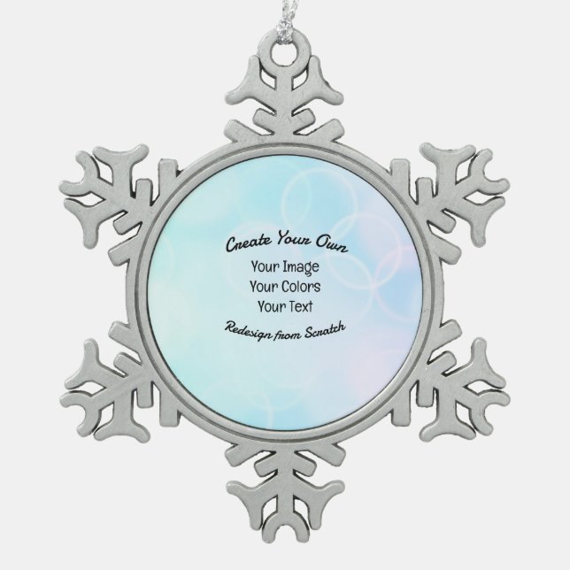Create Your Own Custom Design/Logo Snowflake Pewter Christmas Ornament (Front)
