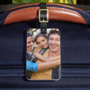 Create your own custom double sided photo luggage tag