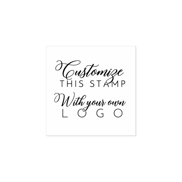 Create Your Own Custom Elegant Business Logo Small Rubber Stamp | Zazzle