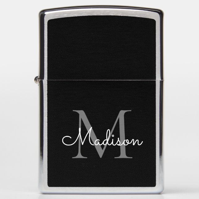 Create Your Own Custom Elegant Monogram Zippo Lighter (Front)