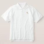 Create Your Own Custom Elegant Monogrammed Mens Embroidered Polo Shirt<br><div class="desc">Create your own custom, personalized, monogrammed, comfortable, slim fit, 100% ring spun combed cotton, mens faux gold monogram / initials embroidered classic pique polo shirt. Simply type in your initial / monogram, to customize. Makes a great custom gift, for brother, son, father, husband, boyfriend, grandpa, godfather, godson, grandfather, grandson, groom,...</div>