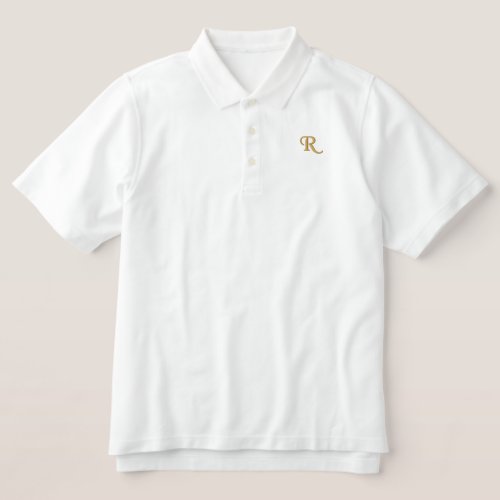 Create Your Own Custom Elegant Monogrammed Mens Embroidered Polo Shirt