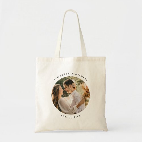 Create Your Own Custom Elegant Wedding Photo Tote Bag