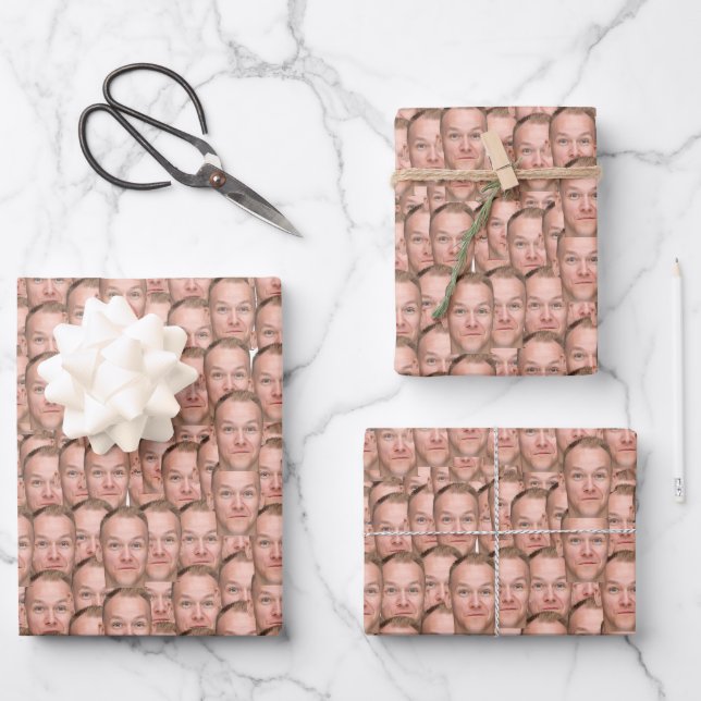 Create your own Custom Face photo funny Wrapping Paper Sheets (Front)