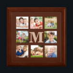 Create your Own Custom Family 8 Photo Collage Gift Box<br><div class="desc">Create your own modern custom brown 8-photo grid gift box personalized with your Instagram photos or any favorite pictures and your monogram/initial</div>