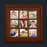 Create your Own Custom Family 8 Photo Collage Gift Box<br><div class="desc">Create your own modern custom brown 8-photo grid gift box personalized with your Instagram photos or any favorite pictures and your monogram/initial</div>