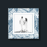 Create Your Own Custom Family Photo Canvas Print<br><div class="desc">Made to look dimensional,  a steel blue and white tropical plant pattern creates a beautiful frame for your favorite photo on this wrapped canvas. **TIP: If using square plaque,  you might need to crop your photo to a square BEFORE uploading it for best results.</div>