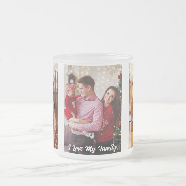 Create Your Own Custom Family Photo Frosted Glass Coffee Mug (Center)