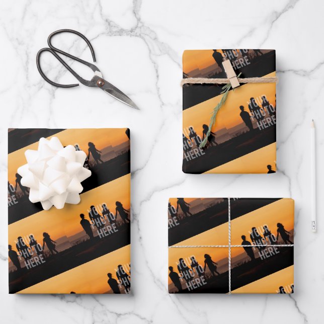 Create Your Own Custom Family Photo Keepsake Wrapping Paper Sheets (Front)