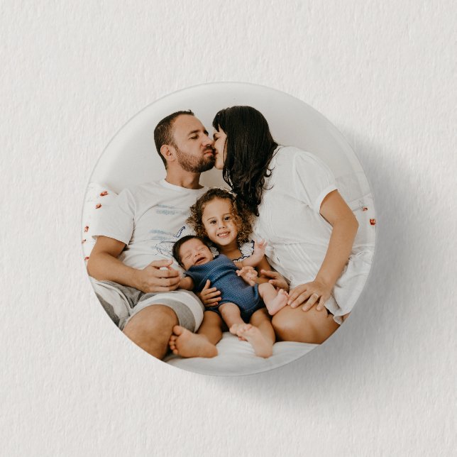 Create Your Own Custom Family Photo Personalized   Button (Front)