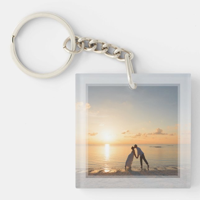 Create Your Own Custom Family Photo Wedding Favor Keychain (Front)