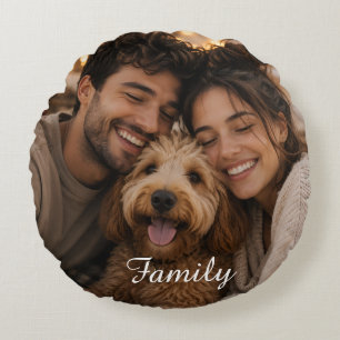 Create your own custom family round pillow