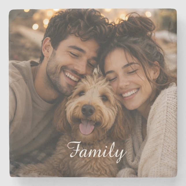 Create your own custom family stone coaster (Front)