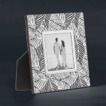 Create Your Own Custom Framed Photo Plaque<br><div class="desc">Made to look dimensional, a charcoal and white tropical leaf plant pattern creates a beautiful frame for your favorite photo on this tabletop plaque with a built-in easel. The image is put directly on the hardboard panel for a stunningly crisp image with an easy wipe clean surface. Great as a...</div>