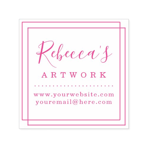 Create Your Own Custom Fuchsia Name Artwork Self_inking Stamp