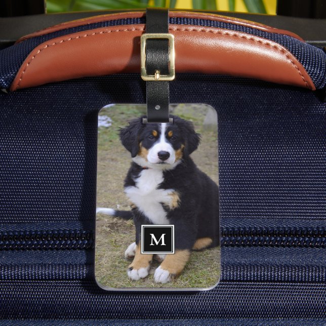 Create your own custom full photo monogram luggage tag (Front Insitu 2)