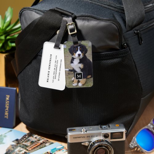 Create your own custom full photo monogram luggage tag