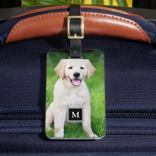 Create your own custom full photo monogram luggage tag