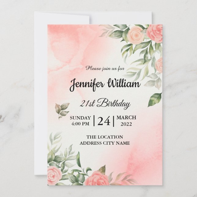 Create your own custom Girls Birthday Party Invitation (Front)