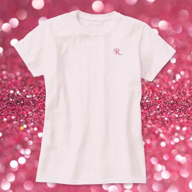 Create Your Own Custom Girly Pink Monogram Womens Embroidered Shirt (Create Your Own Custom Girly Pink Monogram Womens Embroidered Shirt)