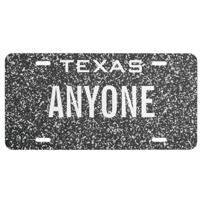 Create Your Own Custom Glitter Style Blue License Plate (Front)