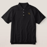 Create Your Own Custom Gold Monogrammed Mens Black Embroidered Polo Shirt<br><div class="desc">Create your own custom, personalized, monogrammed, comfortable, slim fit, 100% ring spun combed cotton, mens faux gold monogram / initials embroidered classic black pique polo shirt. Simply type in your initial / monogram, to customize. Makes a great custom gift, for brother, son, father, husband, boyfriend, grandpa, godfather, godson, grandfather, grandson,...</div>