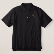 Create Your Own Custom Gold Monogrammed Mens Black Embroidered Polo Shirt at Zazzle