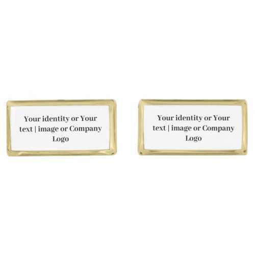Create Your Own Custom Gold Rectangle Cufflinks