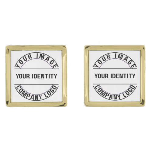 Create Your Own Custom Gold Tone Square Cufflinks