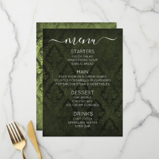 Create Your Own Custom Gothic Vintage Damask Menu