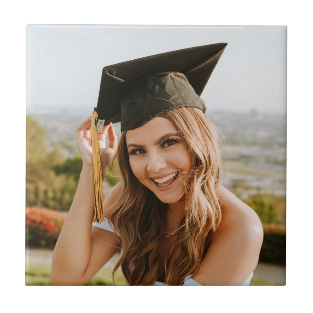 Create Your Own Custom Graduate Photo Ceramic Tile (Front)