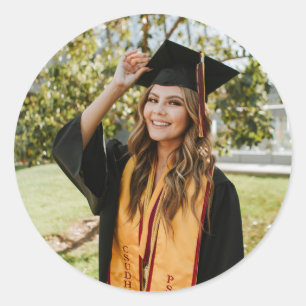Create Your Own Custom Graduate Photo Classic Round Sticker