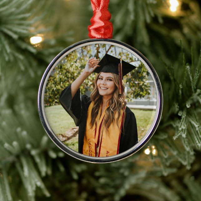 Create Your Own Custom Graduate Photo Metal Ornament (Tree)