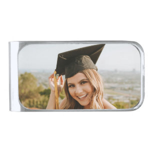 Create Your Own Custom Graduate Photo Silver Finish Money Clip