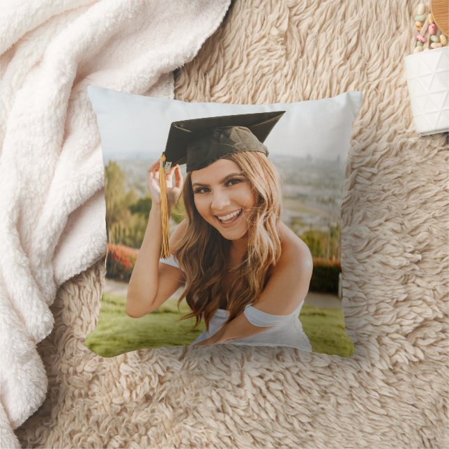 Create Your Own Custom Graduate Photo Throw Pillow (Blanket)