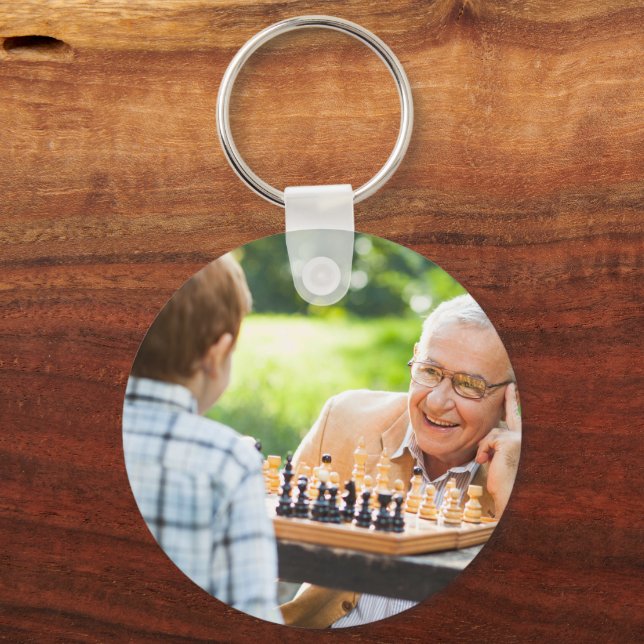 Create Your Own Custom Grandchildren Photo Gift Keychain (Front)